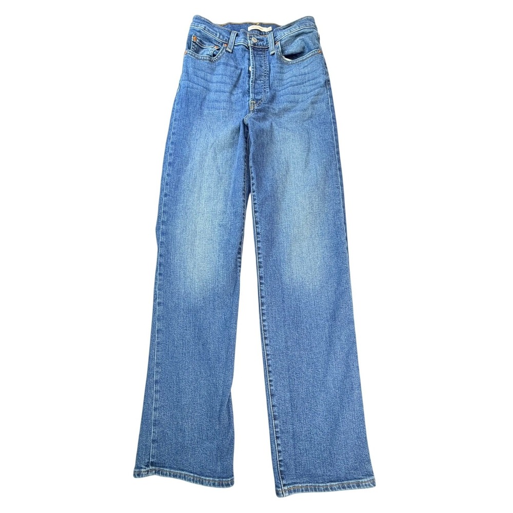 Levi's Ribcage Straight Jeans Women 28x32 Blue High Rise Stretch 79078-0016